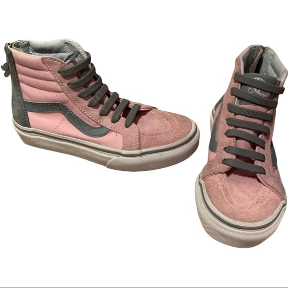 Vans Kids SK-8 Hi Zip Pink/Grey Size 12.5